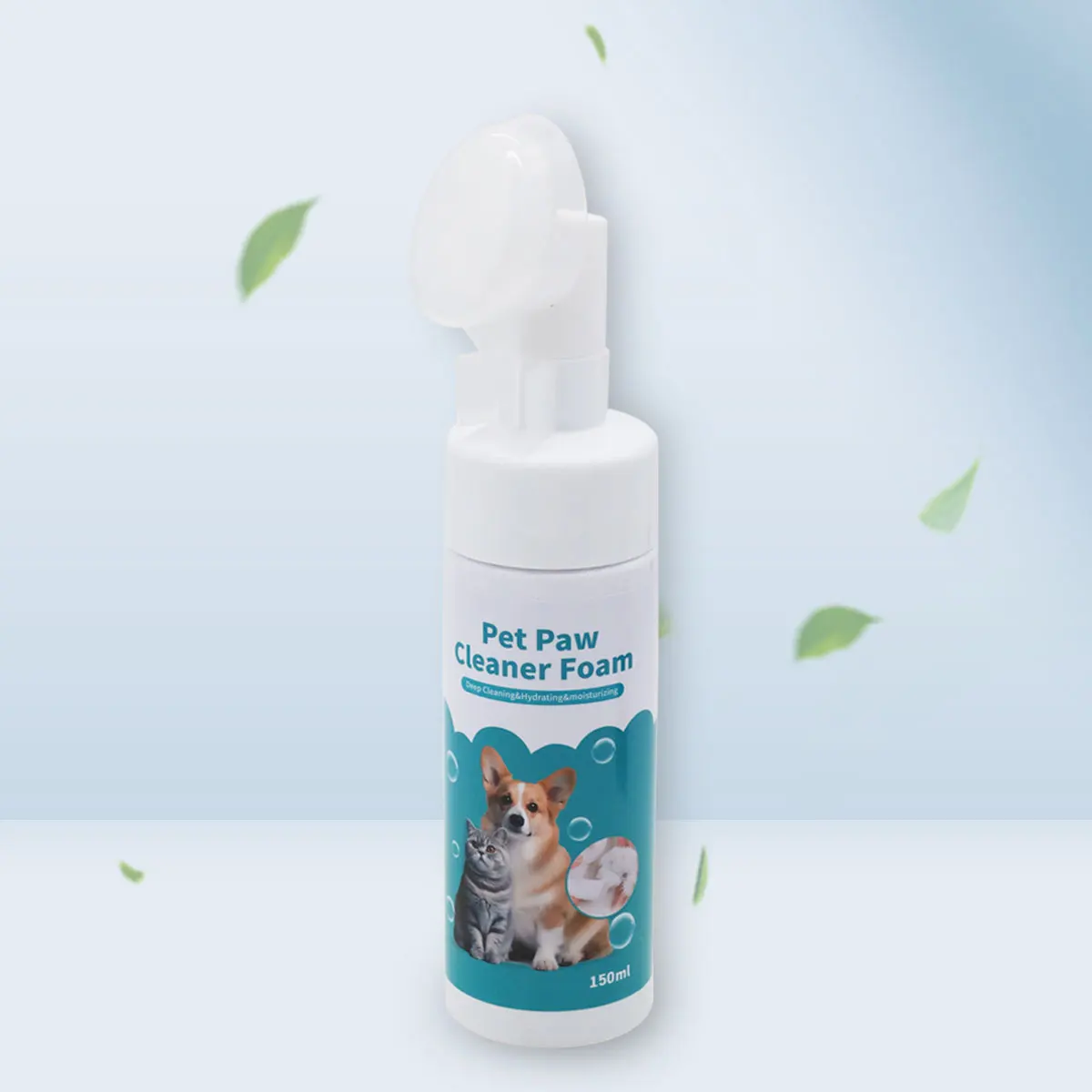 Dog Organic 100% Natural Waterless No-Rinse Dry Shampoo Foam With Silicon Brush For Pet Dog Paw Cleaner