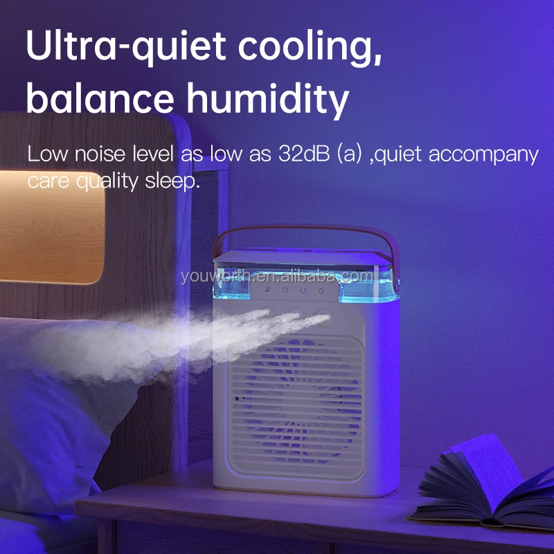 Portable Mini Air Conditioner, USB, Battery, ABS - detail 6