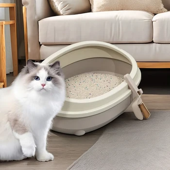 Durable and Semi Closed Cat Toilet Pet PP Cat Toilet Box