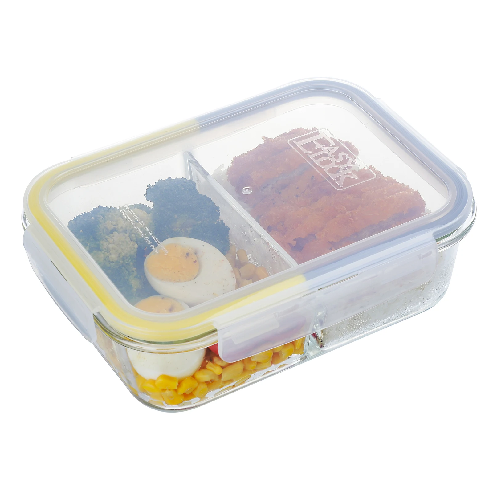 2 Compartment Microwave Food Container Food Transparent Container