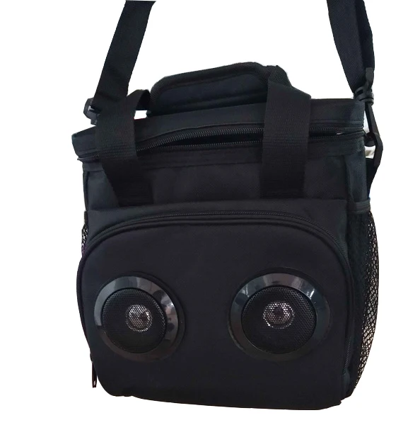 New Portable 12 Cans Thermal Cooler Bag Insulated Radio Picnic Lunch Cooler Bag With Built In