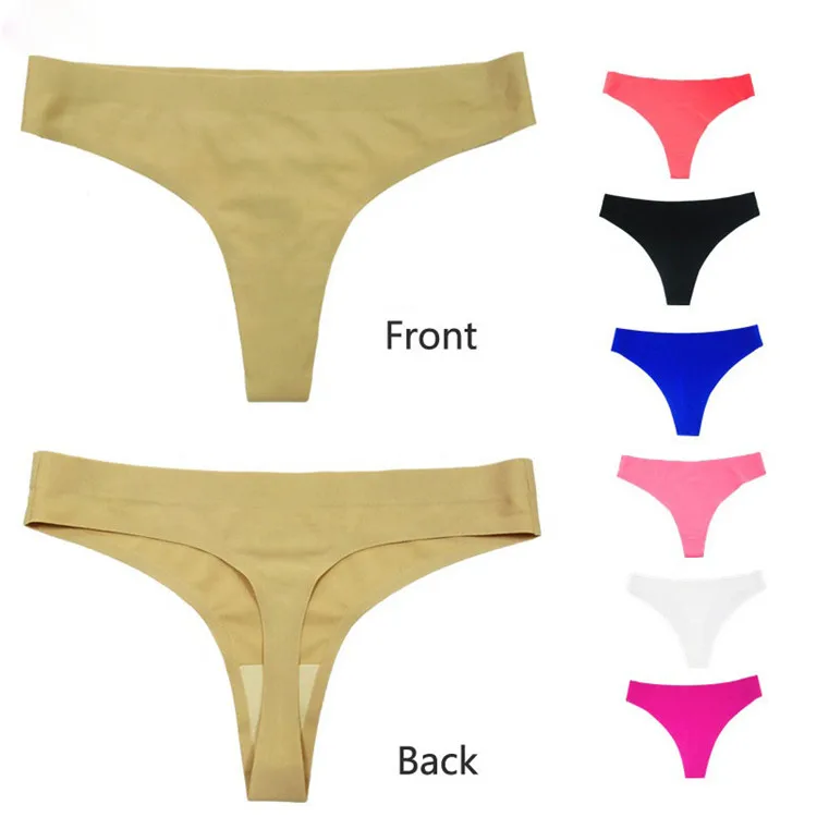Sexy Solid Color T Back Panty Women Invisible G-string Panties - Buy ...