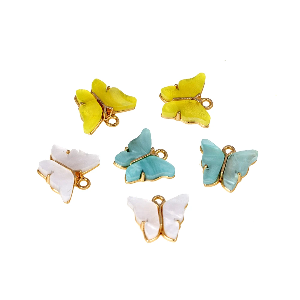 2020 оптовая продажа DIY Красочные Подвески-бабочки для ожерелья серьги ювелирные изделия