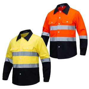 Construction Traffic High Vsibility Hi Vis Workwear Work Clothes Worker Uniform Overalls Industrial Safety Reflective Shirt