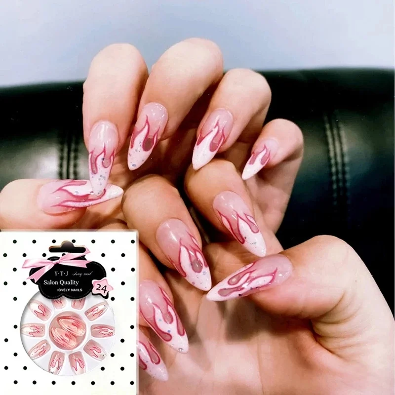 24pcs Llama Fale Uñas Extra Ataúd Ballet Falsas Uñas Con La Cubierta  Completa De Pegamento,Uñas Postizas,Pulse En Uñas,Consejos De Francés Arte  Accesorios Decoración - Buy Prensa En Uñas,Decoración De Uñas De Arte,Las