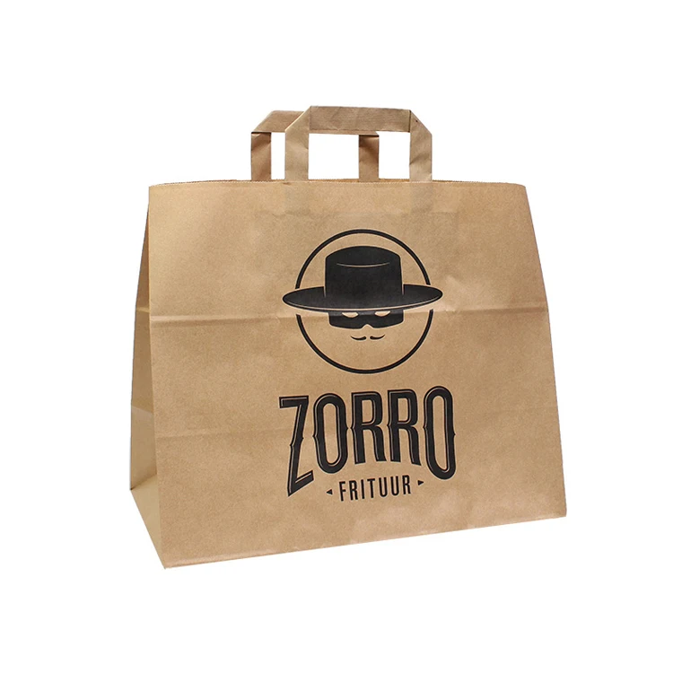 Custom Logo Kraft Takeout Food Packaging Sharp Bottom Bubble Egg Waffle  Paper Bag - China Paper Bag, Take Away Bag