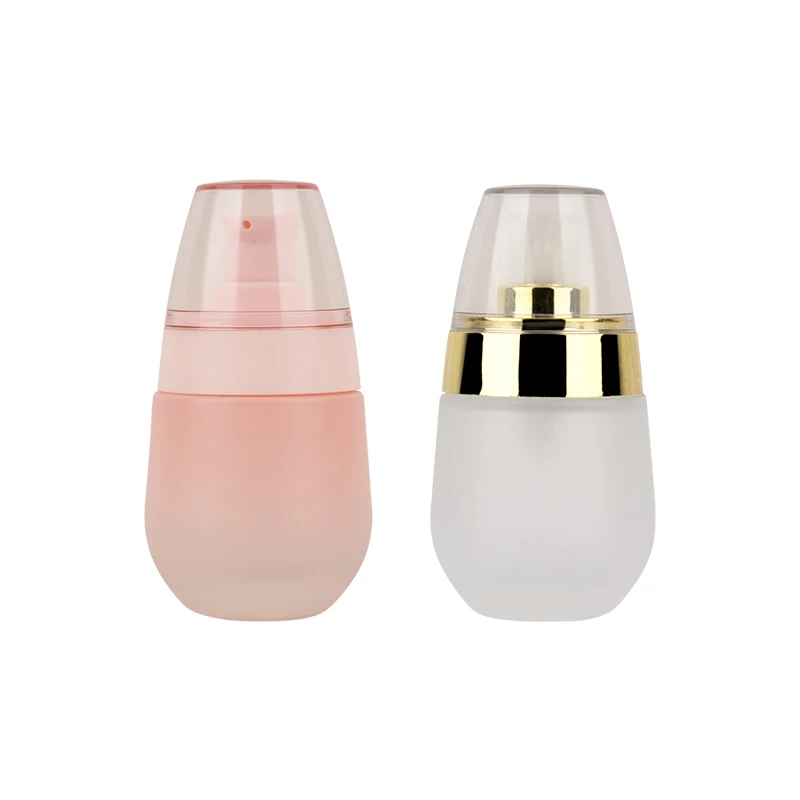 30Ml Glass Serum Oil Bottle Cosmetic Foundation Lotion Glass Bottle With Pump