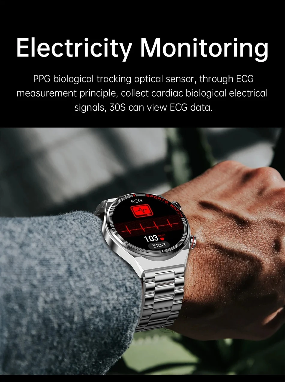 ECG+PPG BT Call QW39 Smart Watch 2024 Sports Bracelet NFC Waterproof Custom Watch Face Men QW39 SmartWatch Round For IOS Android