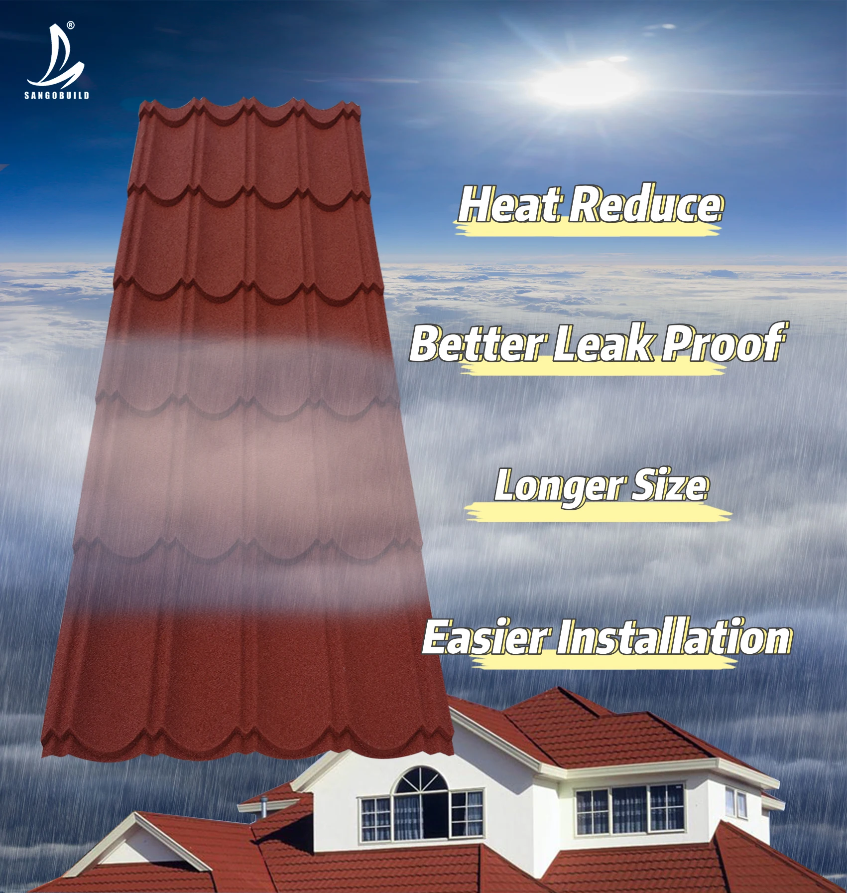 Longspan Sheet 2meter Corrugated Roofing Tiles Granulated Galvalume