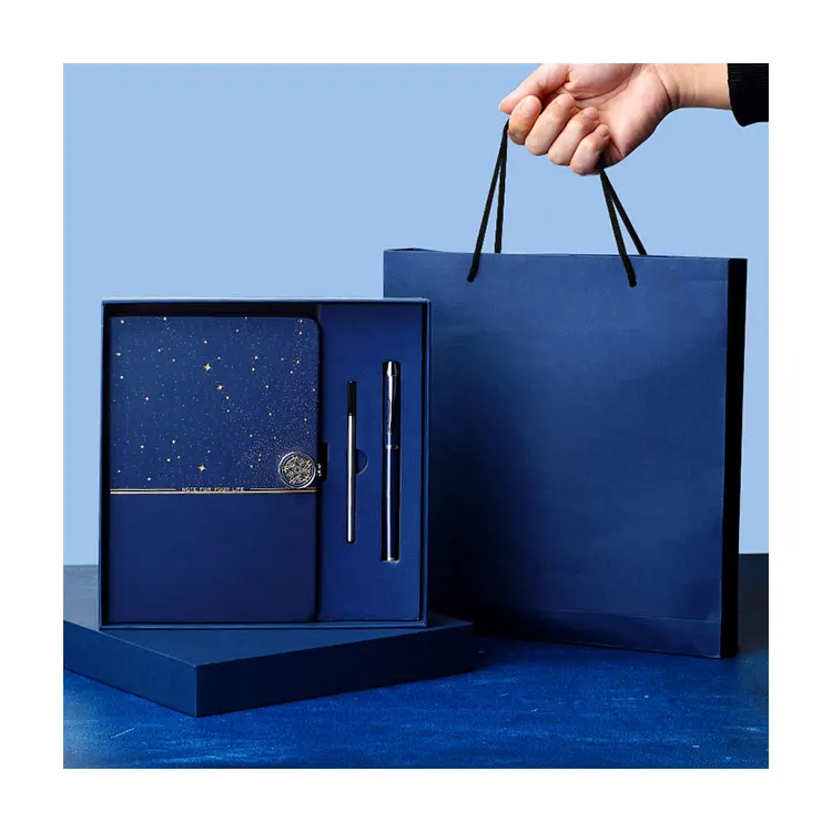 LABON Business Office Record Custom Color Journal Diary Magnetic Notebook and Pen Box Gift Stationery Set