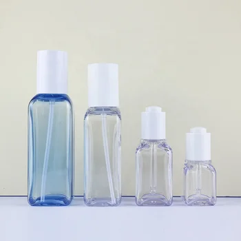 Wholesale Eco-Friendly Square Plastic Bottles Jars for Skincare Packaging 30ml 100ml 120ml Capacity Face Lotion Pump for Shampoo