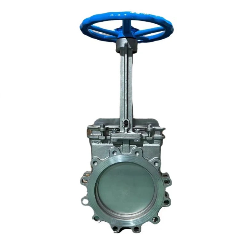 Cast Iron Stock Paper Pulp Plunger Slide Gate Valve Handwheel Operated  Slurry Wafer Knife Gate Valve