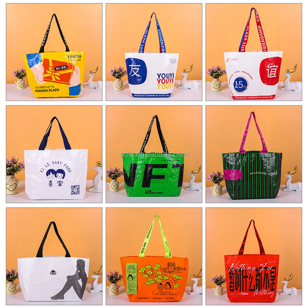 Waterproof Customized Pp Shopping Custom Branded Plastic Woven Bag ...