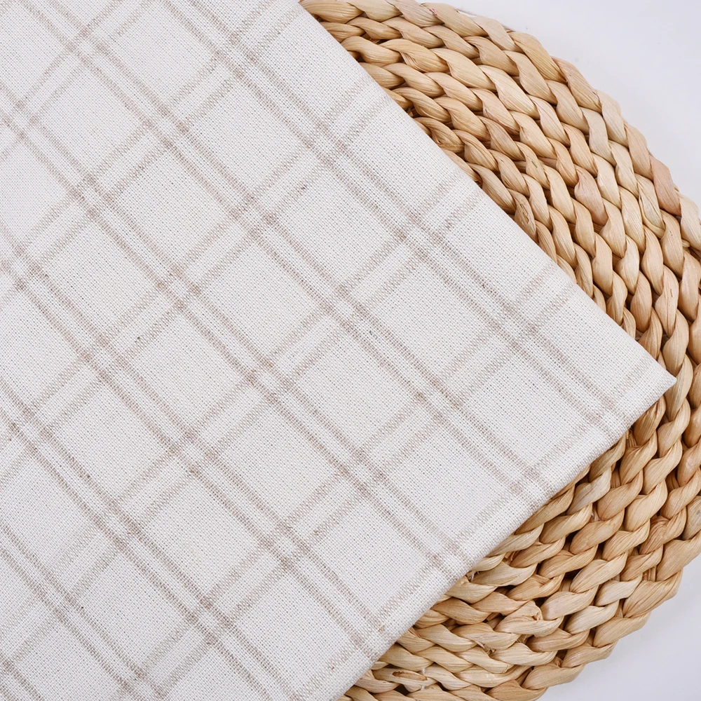 product rayon linen blend yarn dyed natural fabric for clothing-3