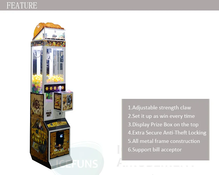 pirates chest claw machine for sale