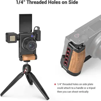 SMALLRIG L-Shape Bracket Wooden Grip with Cold Shoe for Sony ZV1 Digital Camera - 2936 detail image