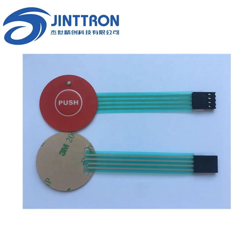 Custom Tactile Single Button Embossed one Key Membrane Switch keypad FFC cable wire