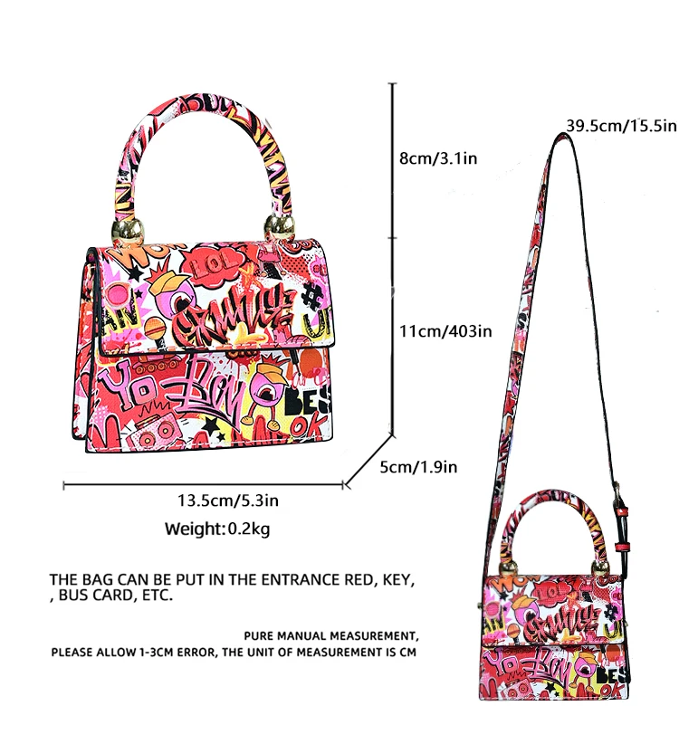 designer brand kid purses and handbags  girl cute pattern mini shoulder bag 2021 leather handbag women  small graffiti purses