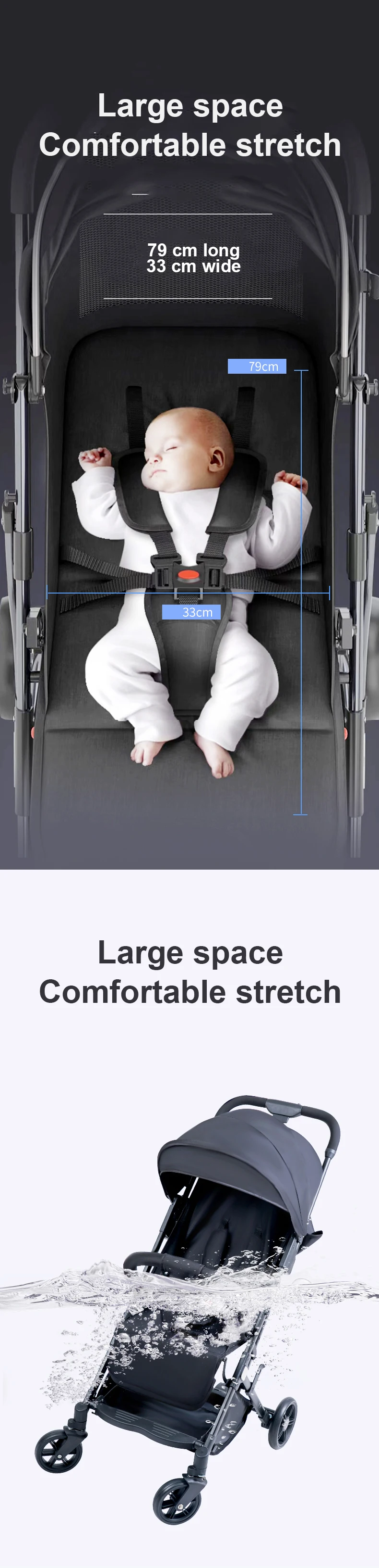 New style baby trolley 3 In 1 baby cart easy foldable Baby Stroller Pram