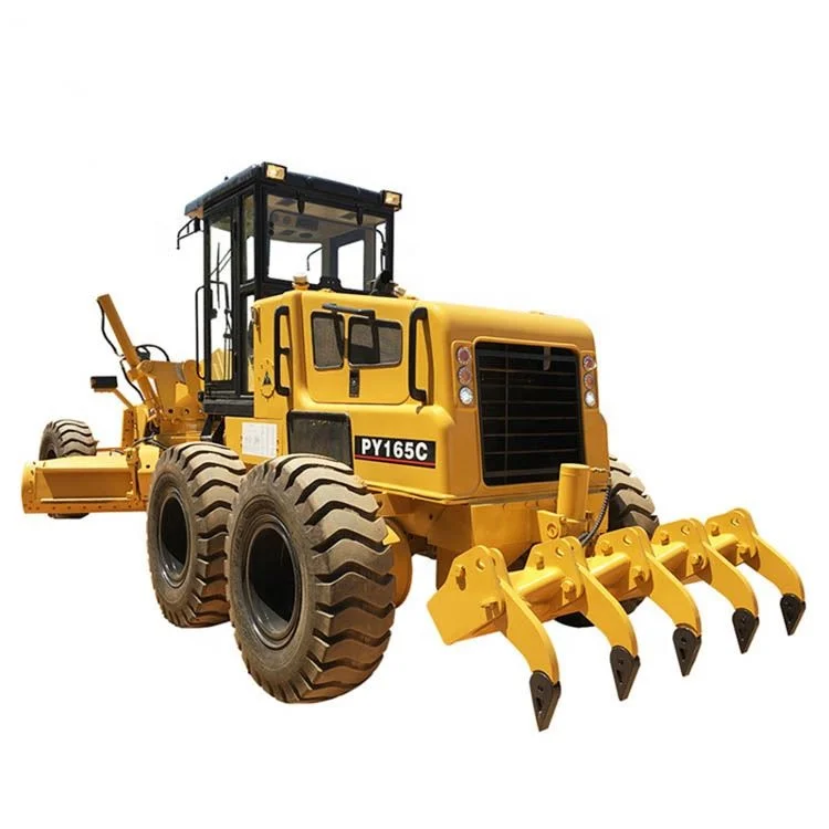 Self-Propelled Articulated Grader With Ripper And Front Blade PY165C 15 Ton Motor Grader