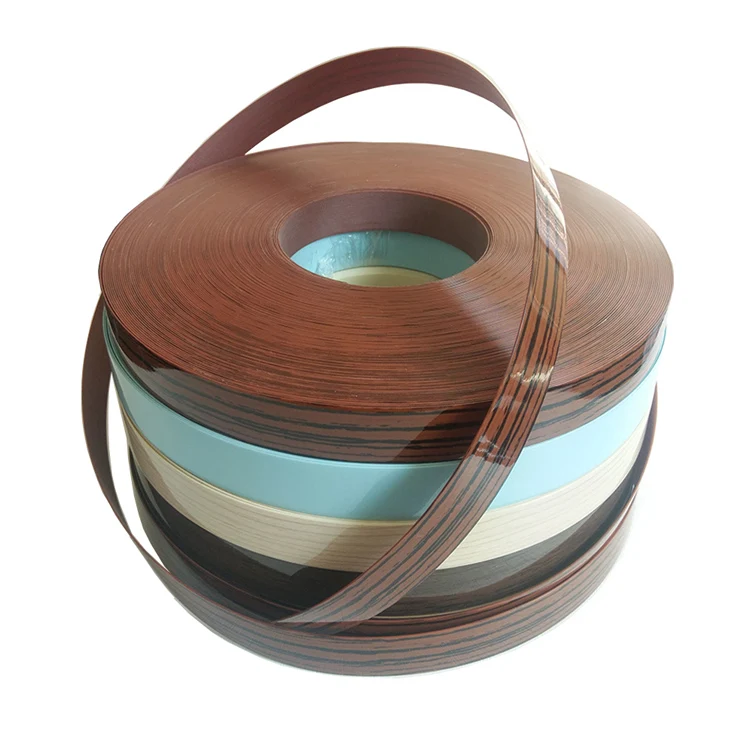 Flexible PVC Wood Grain Color Strip Rolls Melamine ABS Acrylic Edge Banding for Kitchen Cabinet Doors and Furniture Accessories
