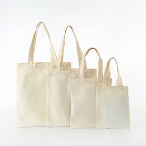 Custom Logo Printed Cotton Canvas Tote Bag Promotional Blank Shopping and Student Handbag with Custom Logo Printing