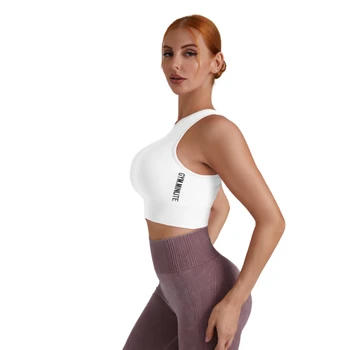 Custom High Impact Criss-Cross Back Seamless Sports Vests High Support Padded Sexy Yoga Gym Running Bras