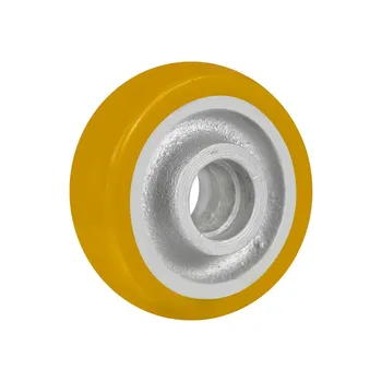 Mingze Industrial Heavy Duty Yellow PU Coated on Cast Iron Castor Wheel