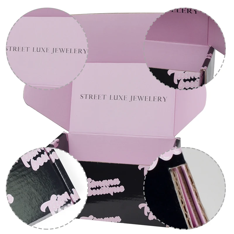 Custom Made Strong Carton Folding Black Kraft Corrugated Shipping Box