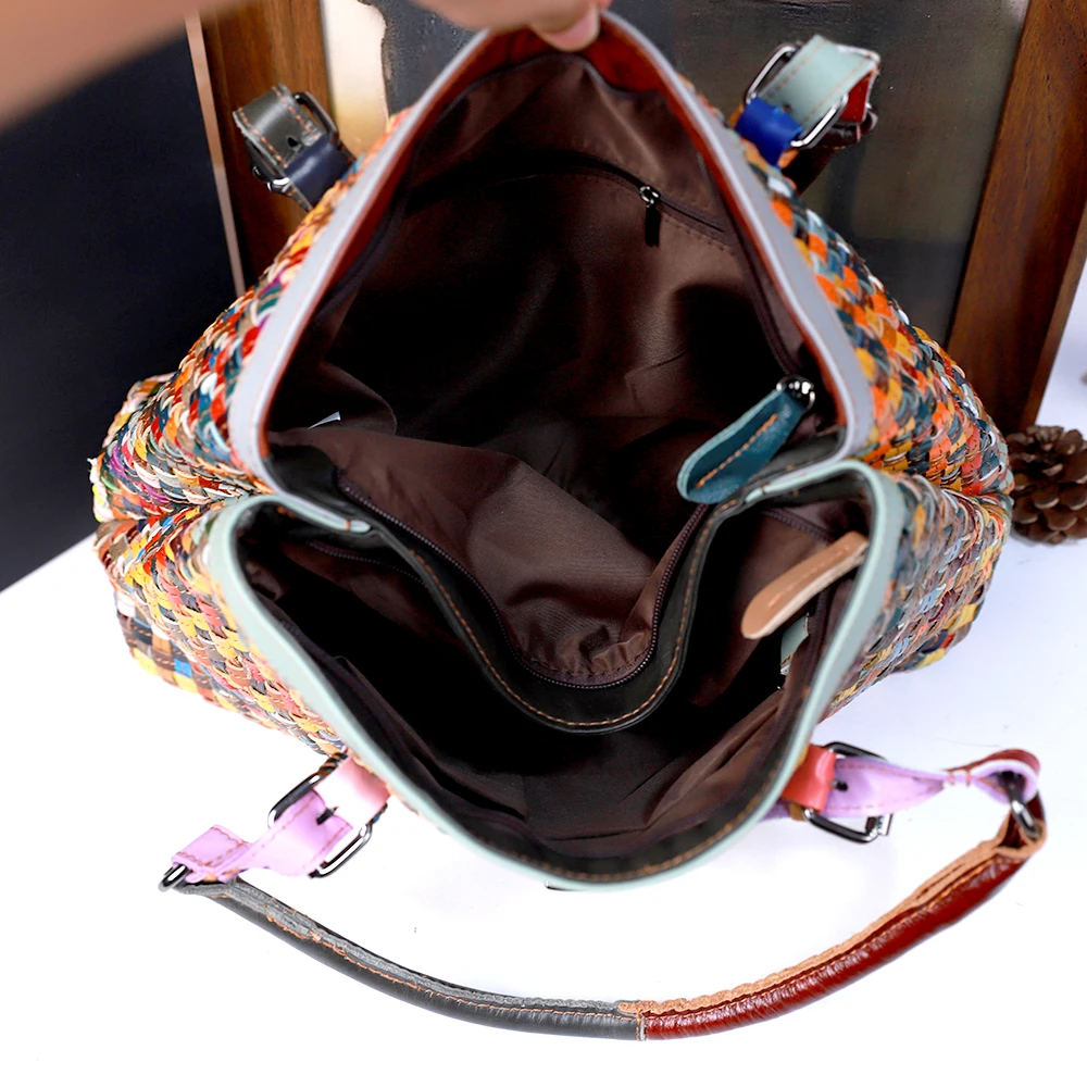 Luxury Leather Hand-woven Crossbody Handbag