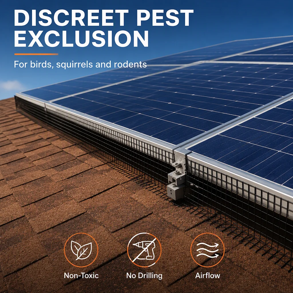 Rustproof Solar Panel Critter Guard Mesh Roll Anti Rodent Squirrel Bird Barrier Galvanized Wire Netting Pigeon Proofing