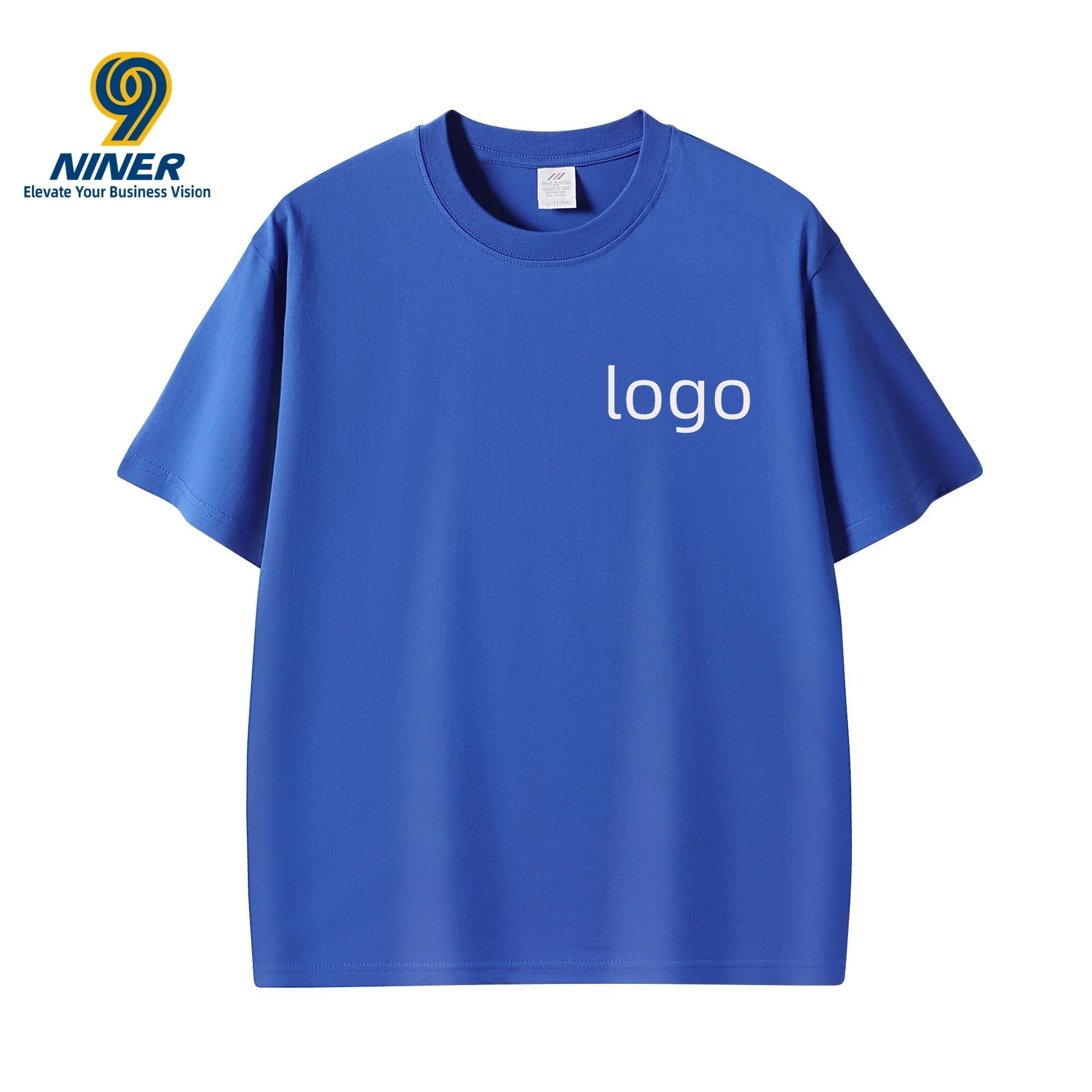 NINER9 33 Color 230g Pure Cotton Short Sleeved Men’s and Women’s Base Shirt Solid Color Basic Half Sleeve Custom logo