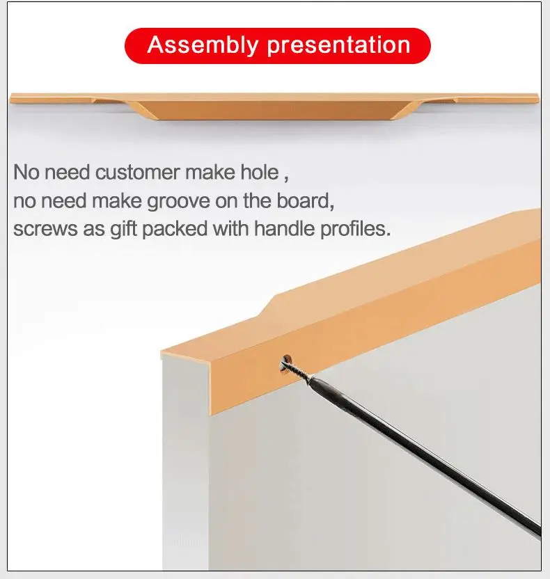 Invisible Long Pulls Handles Wardrobe Furniture Door Handles