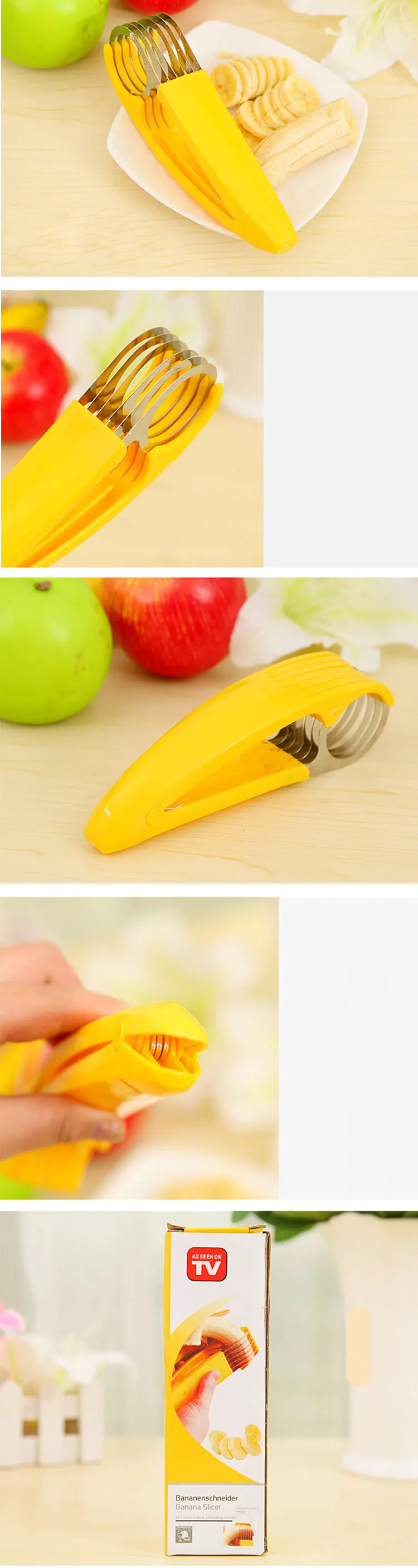 1pc Plain Plastic Banana Slicer