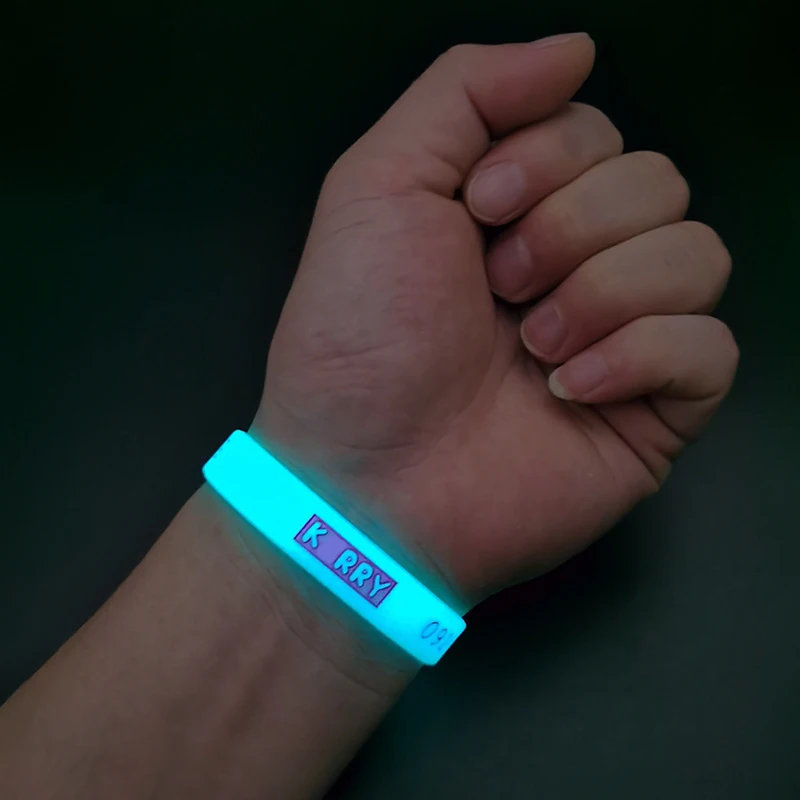 Custom Glow In Dark Wrist Bands Glowing Silicone Luminous Bracelet