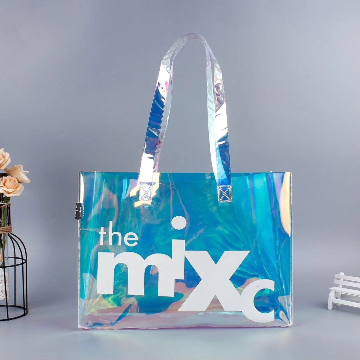 Custom Full Color Printed Clear Plastic PVC Tote Bag with Button Closing -  China PVC Bag and PVC Clear Plastic Bags price