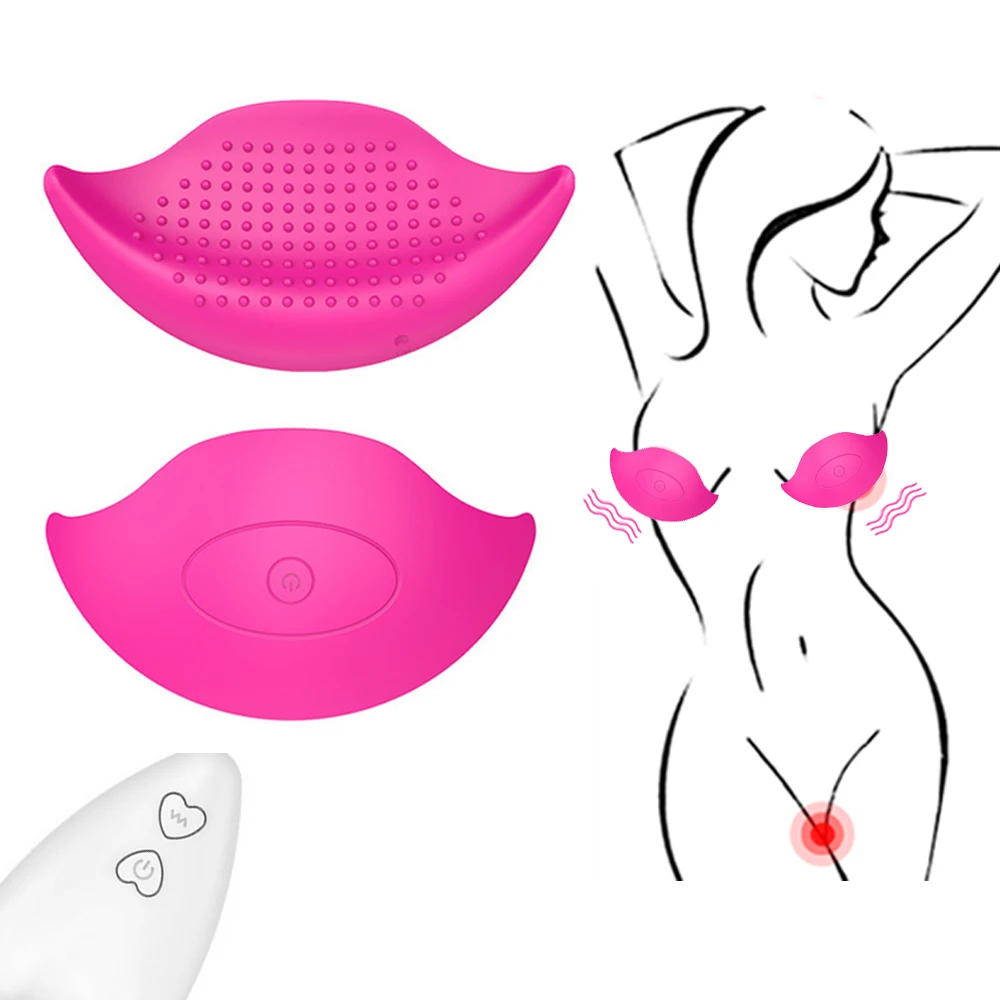 Female Breast Massager 10 Frequency Wearable Nipple Vibration Chest Massager  Adult Sex Toys for Women Couples,Bagged 