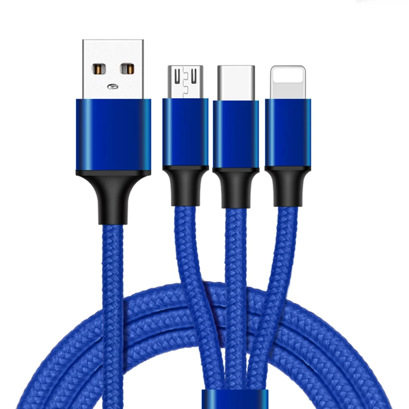 Newest 3 In 1 Charging Cable Multi Charger Cord Multiple Usb Cable