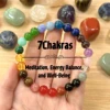 สร้อยข้อมือคริสตัลจักระ 7 สีเพื่อการบำบัด