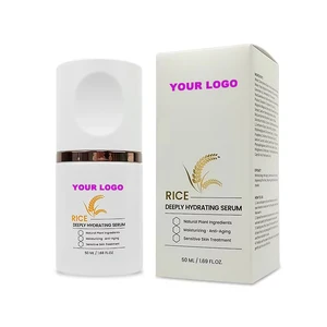 Korean Night Face Serum Squalane & Rice Extract Moisturizing & Glowing Lightweight Face Serum Non-Greasy Formula