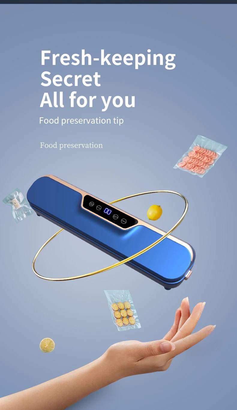 Vacuum Food Preservation Sealer with Liquid Crystal Display Automatic Sealing Machine for Food Storage