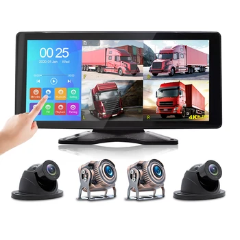4 Channel Car Monitoring10.36 Inch 2.5D touch screen Mobile DVR in car monitoring system