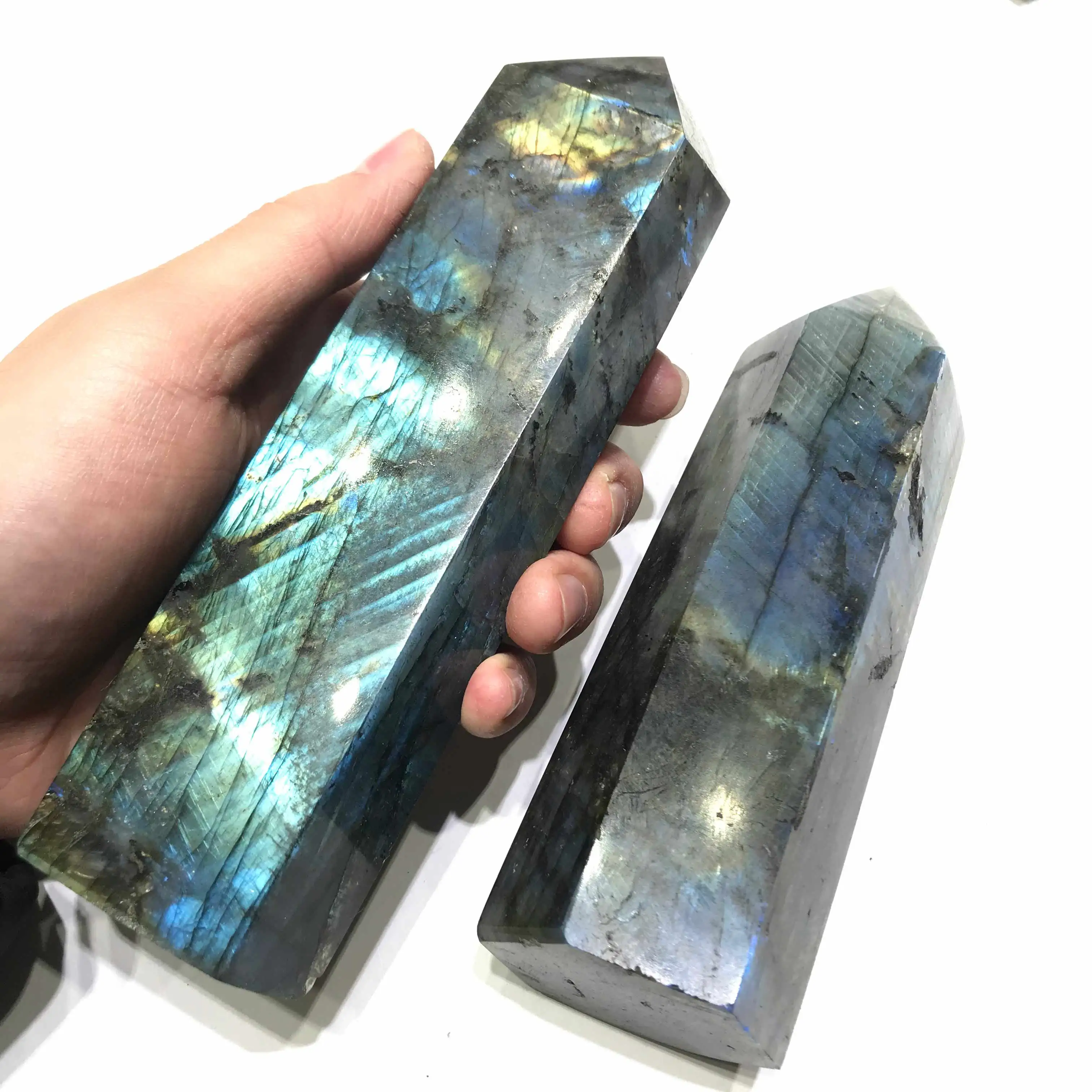 wholesale large natural high quality golden blue flash