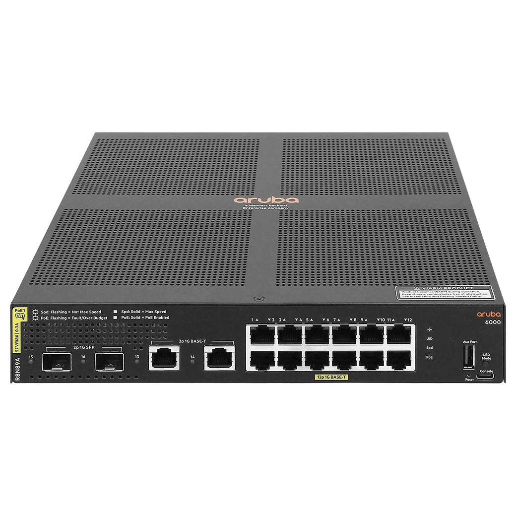 Aruba CX 6000 Switch - 496gbps, 12G CL4, 2SFP 139W Power