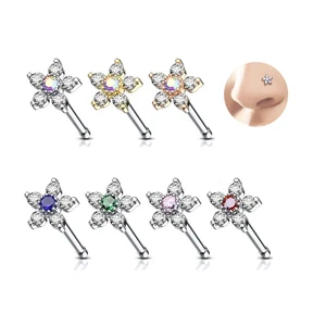 Flower Nose Bone Stainless Steel Nose Piercing Body Jewelry Wholesale