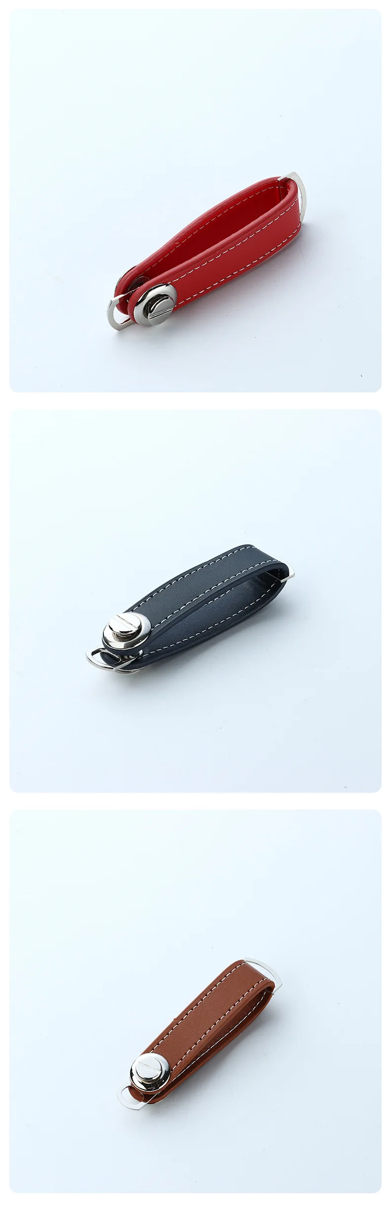 Multifunction Leather Key Organizer Holder With Smart Carabiner_voghion.com