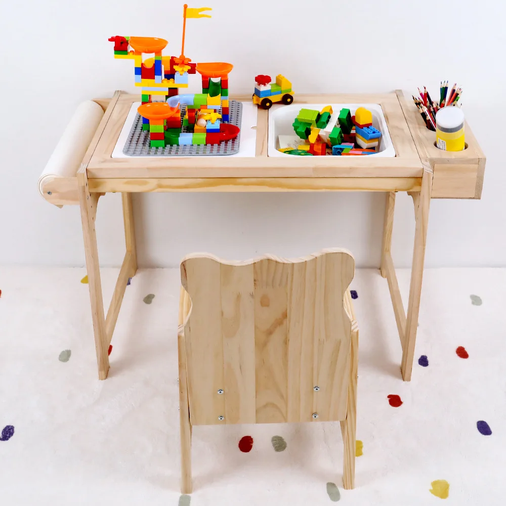 Montessori Toddler Wooden Play Tablesensory Table With Bins