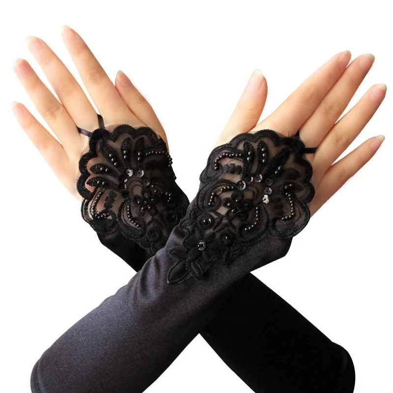 chinese dress ladies Opera Length Textured Women's Fingerless Gloves main image 0
