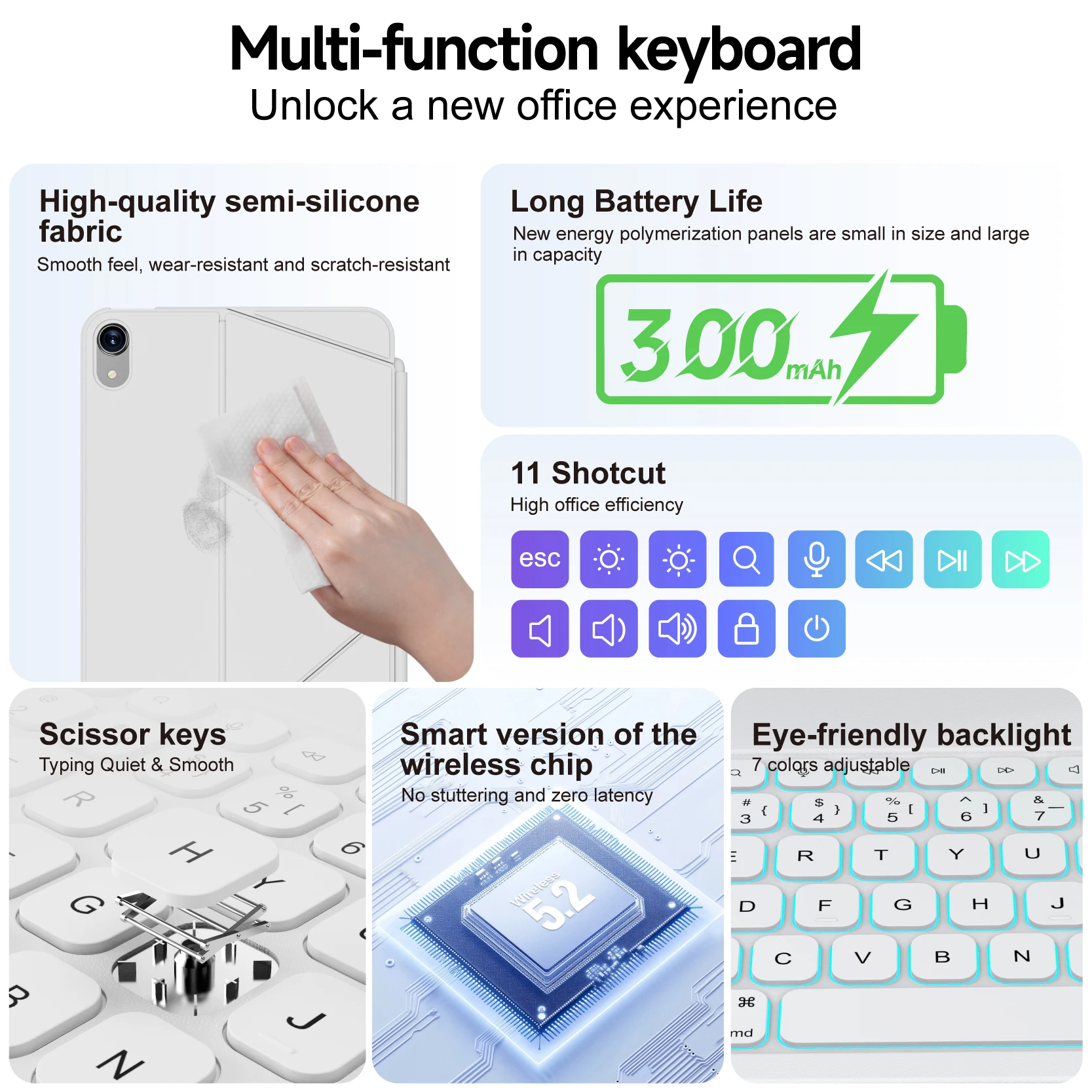 7 detachable magnetic cover with 7 colors backlight auto lock function-9