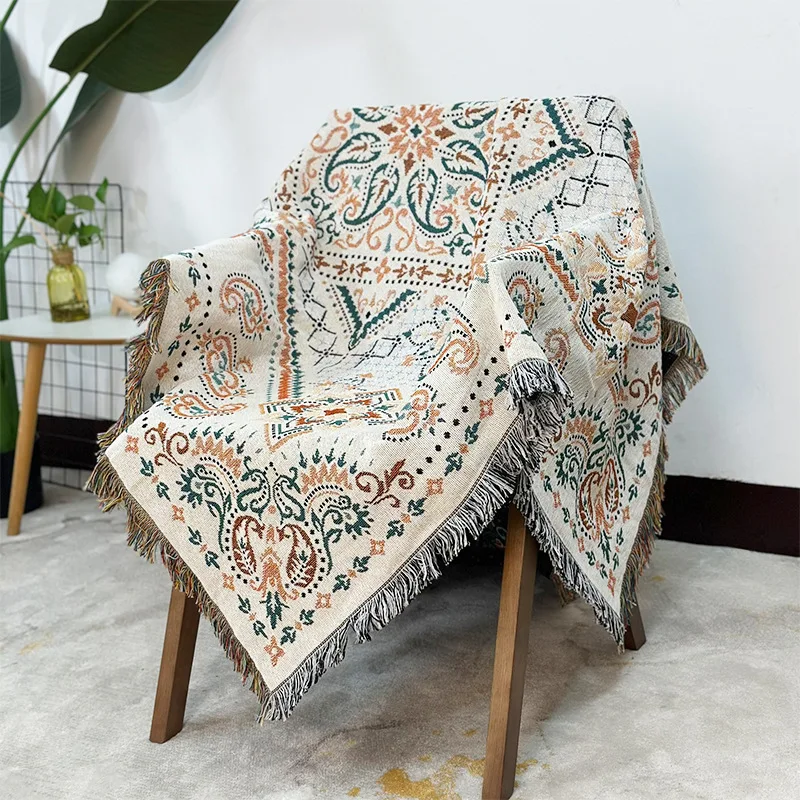 アウトドア寝具 BYCRUISE JACQUARD BLANKET Bohemian Jacquard Blanket Outdoor Camping and Picnic Mat with Ins